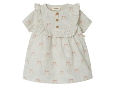 Lil Atelier coconut milk sløjfe kjole med striber til baby